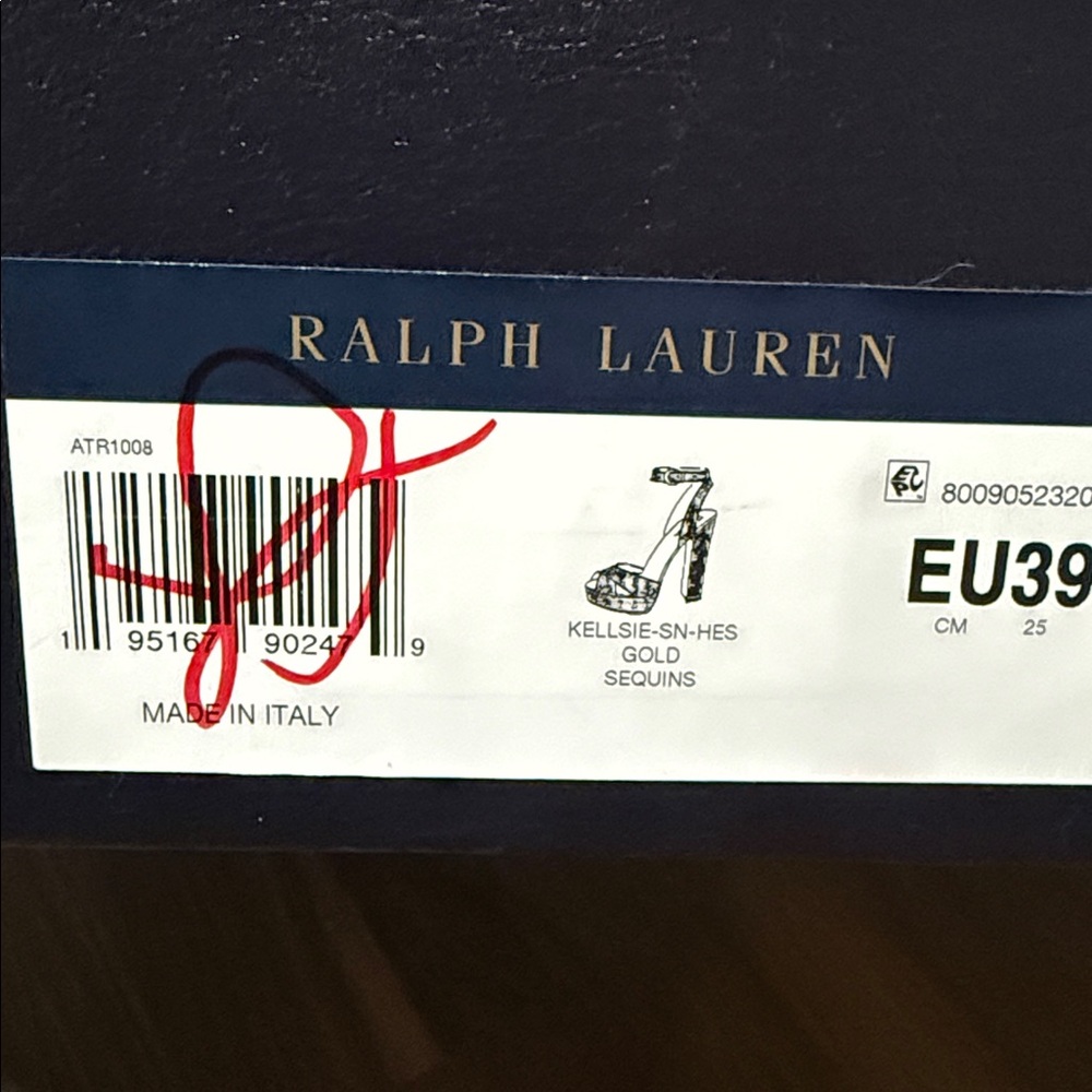 NWT. Ralph Lauren Purple Label Kellsie Sequined Platform Sandal - Picture 6 of 6